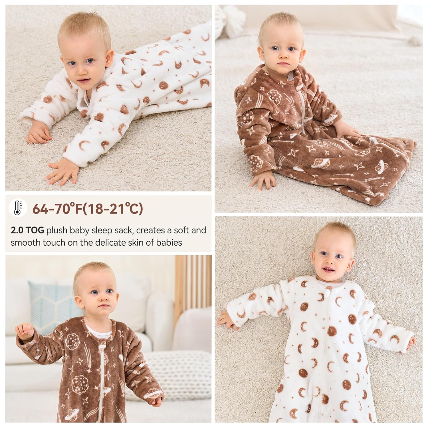 Unnivoll Fleece Sleep Sack for 12-18 Months Toddler