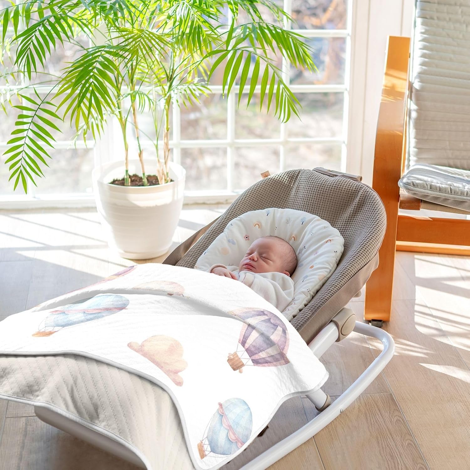 WELLDAY Baby Blanket - Hot Air Balloon Pattern Soft Breathable 30x40 Inch