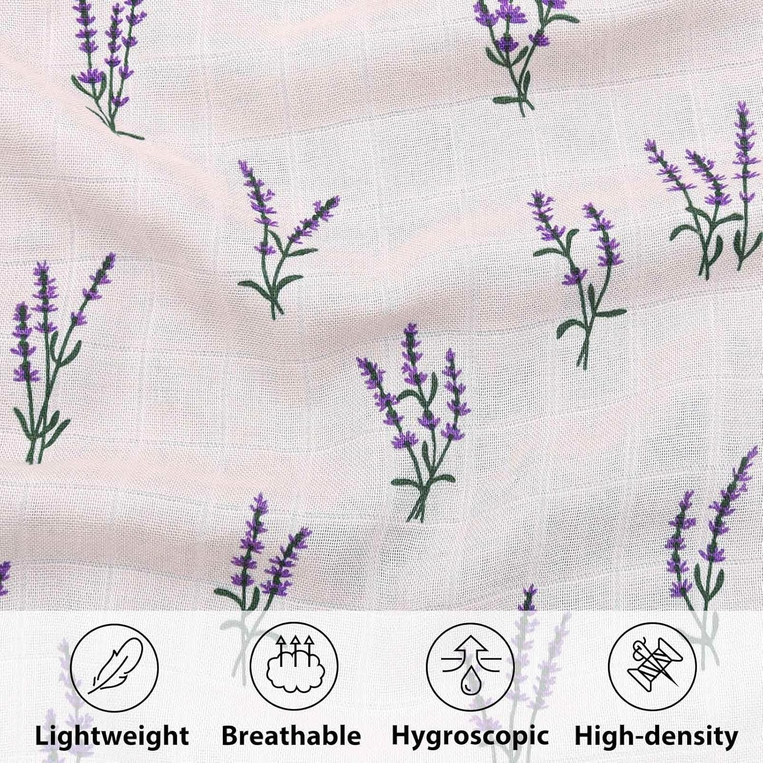 LifeTree Baby Blanket - Soft Double Layer Swaddle Lavender 31x40 Inches