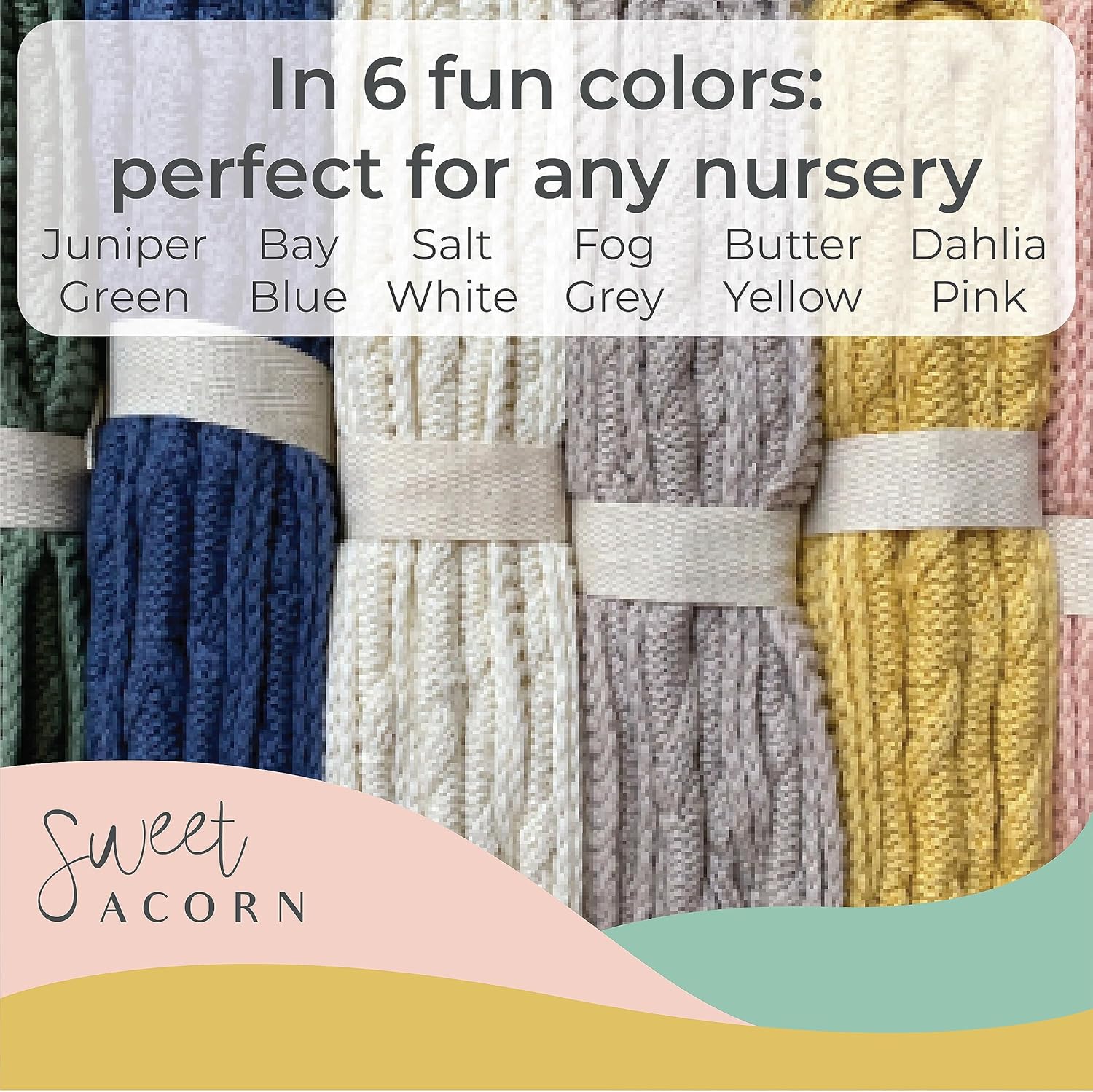 Sweet Acorn Knit Cable Blanket - Organic Cotton Fog Grey