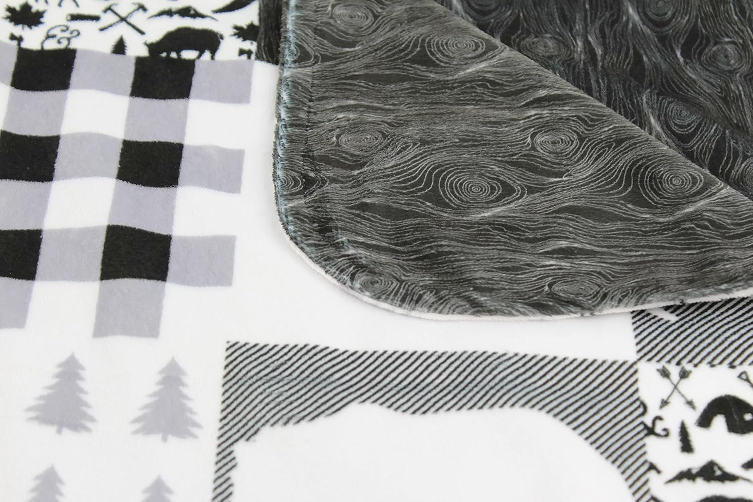 Dear Baby Gear Bears Deluxe Baby Blanket - Black Woodgrain 40x30