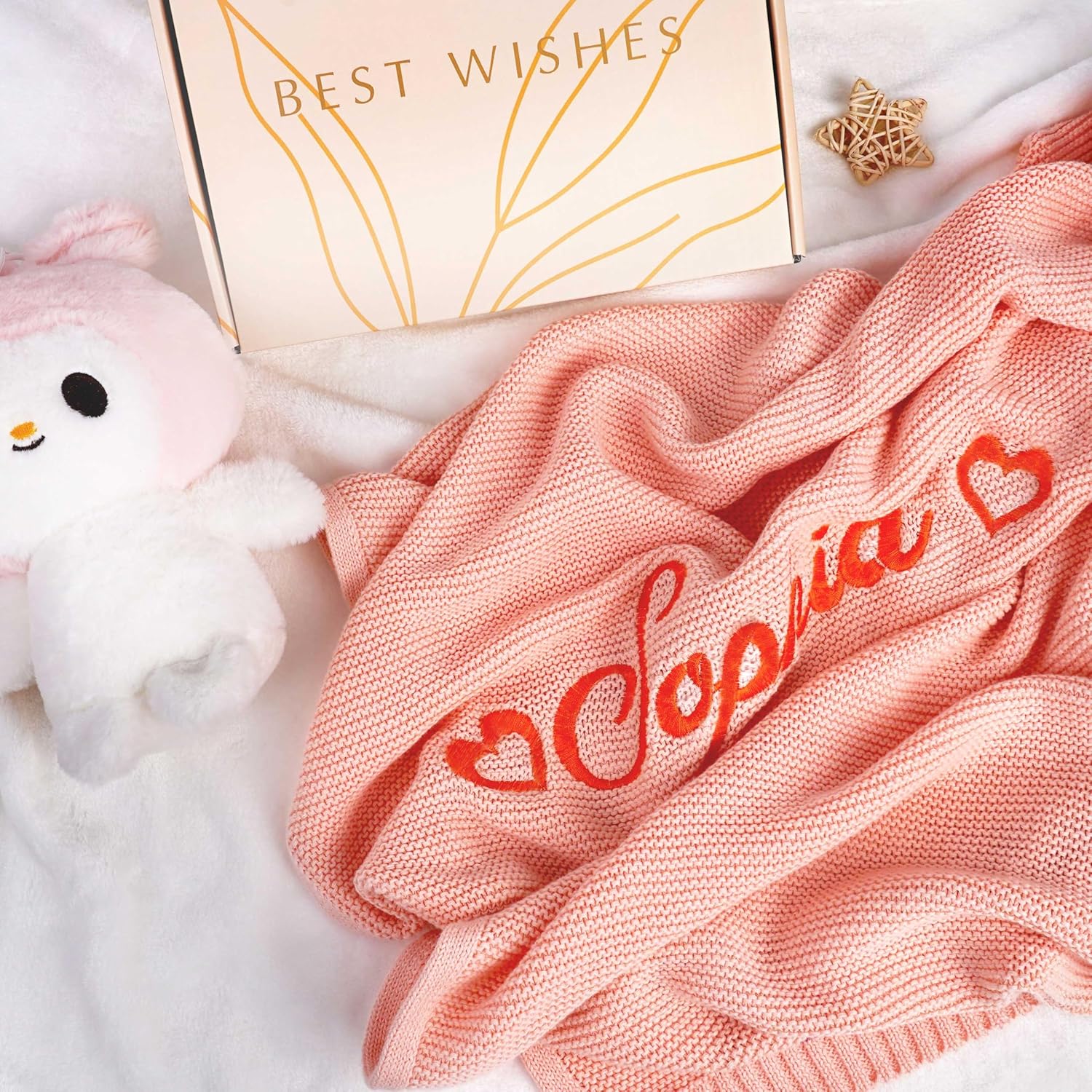 Greatabox Personalized Baby Blanket with Name 30x40in