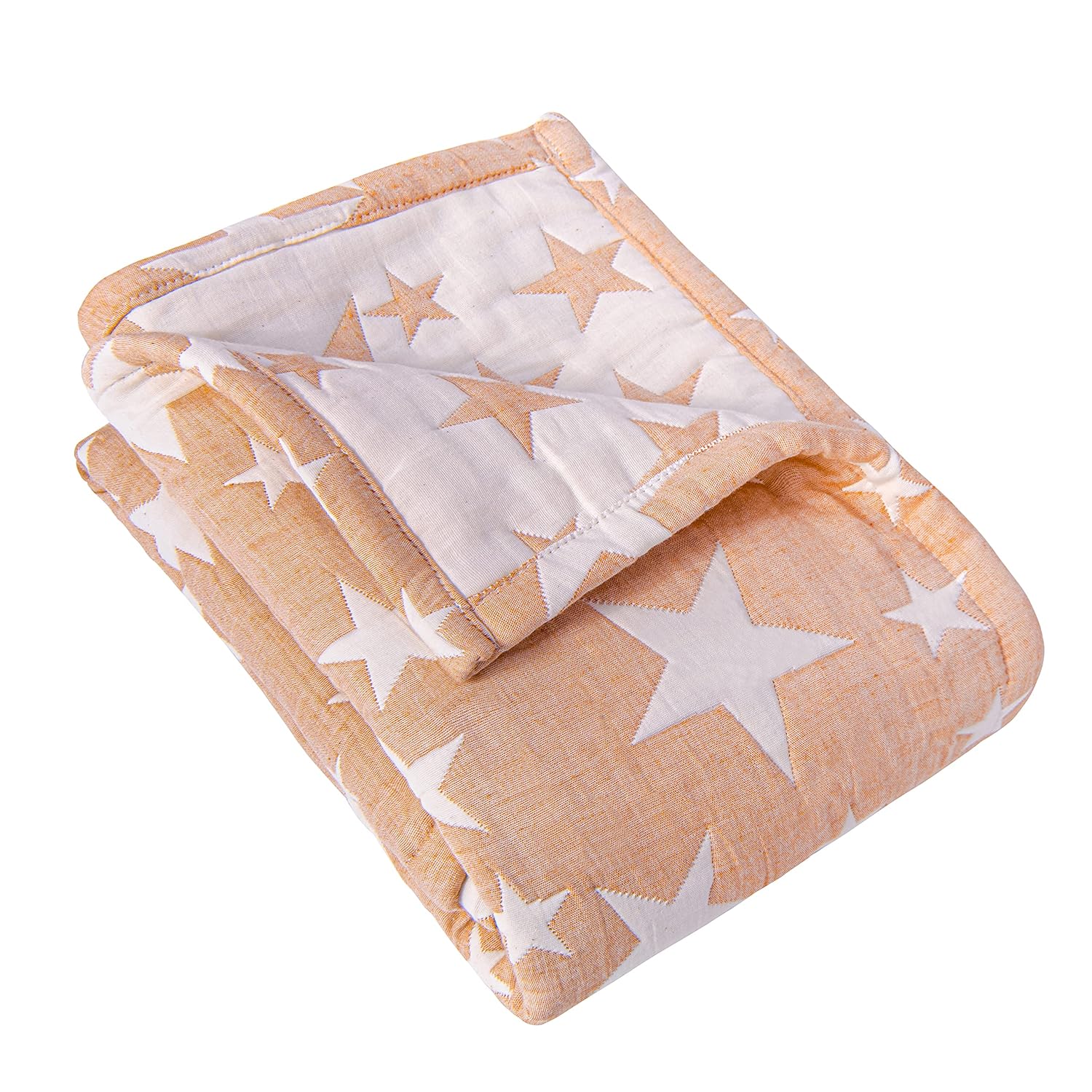 NTBAY 3 Layer Toddler Blanket - Pale Orange Star