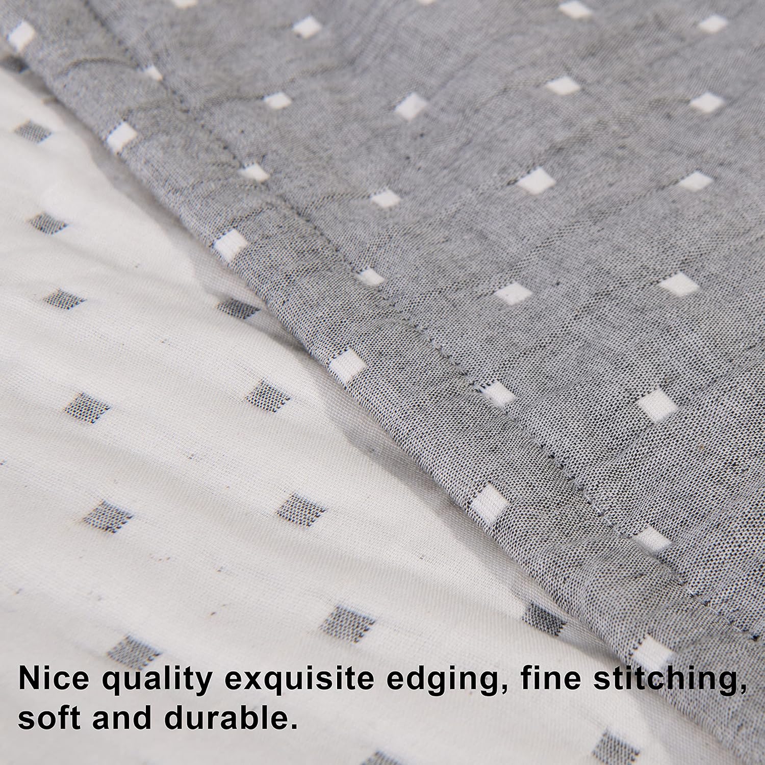 NTBAY 3 Layer Toddler Blanket Grey Dot Design