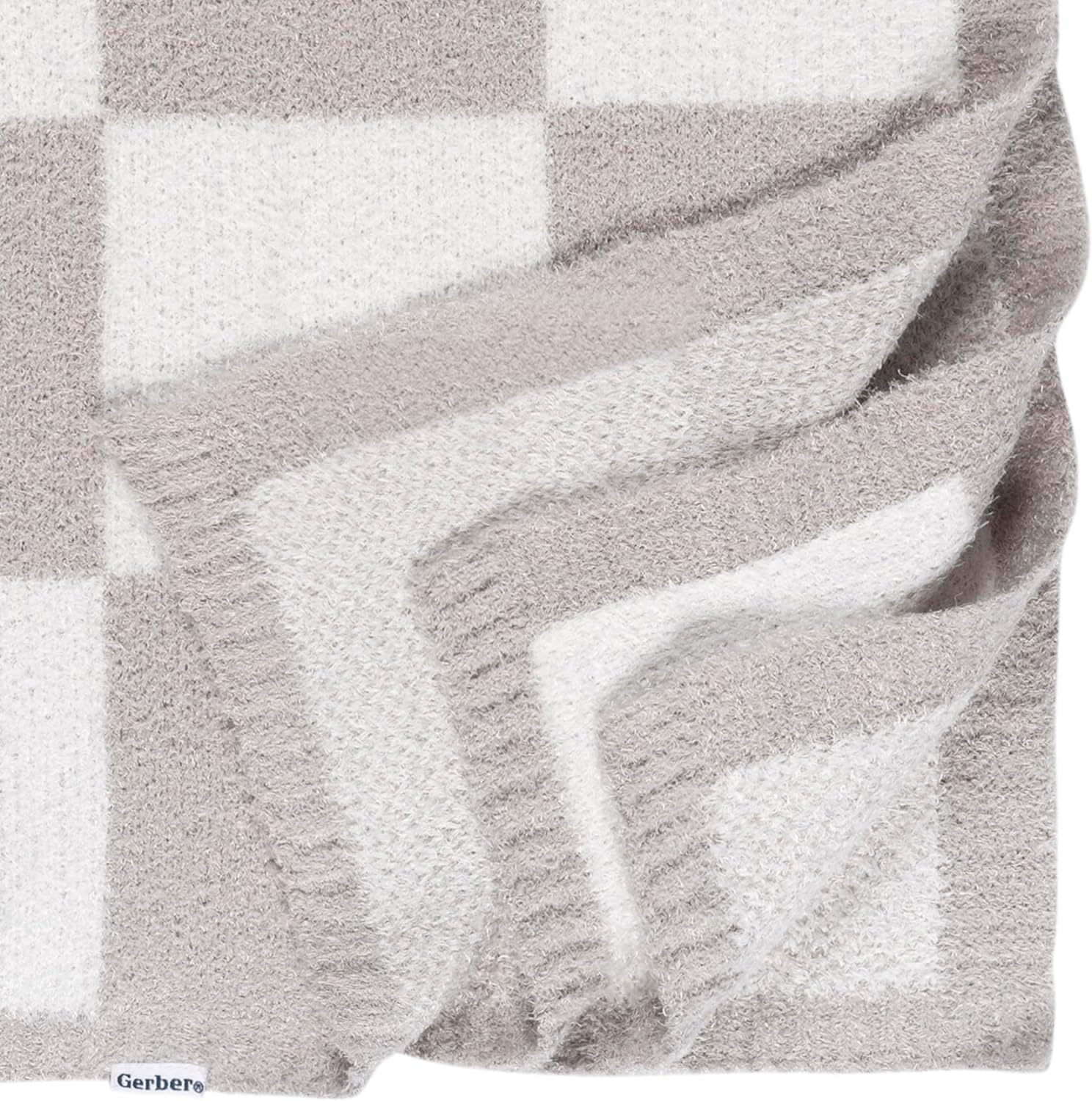 Gerber Baby Cozy Soft Silky Mink Blanket Tan Check One Size