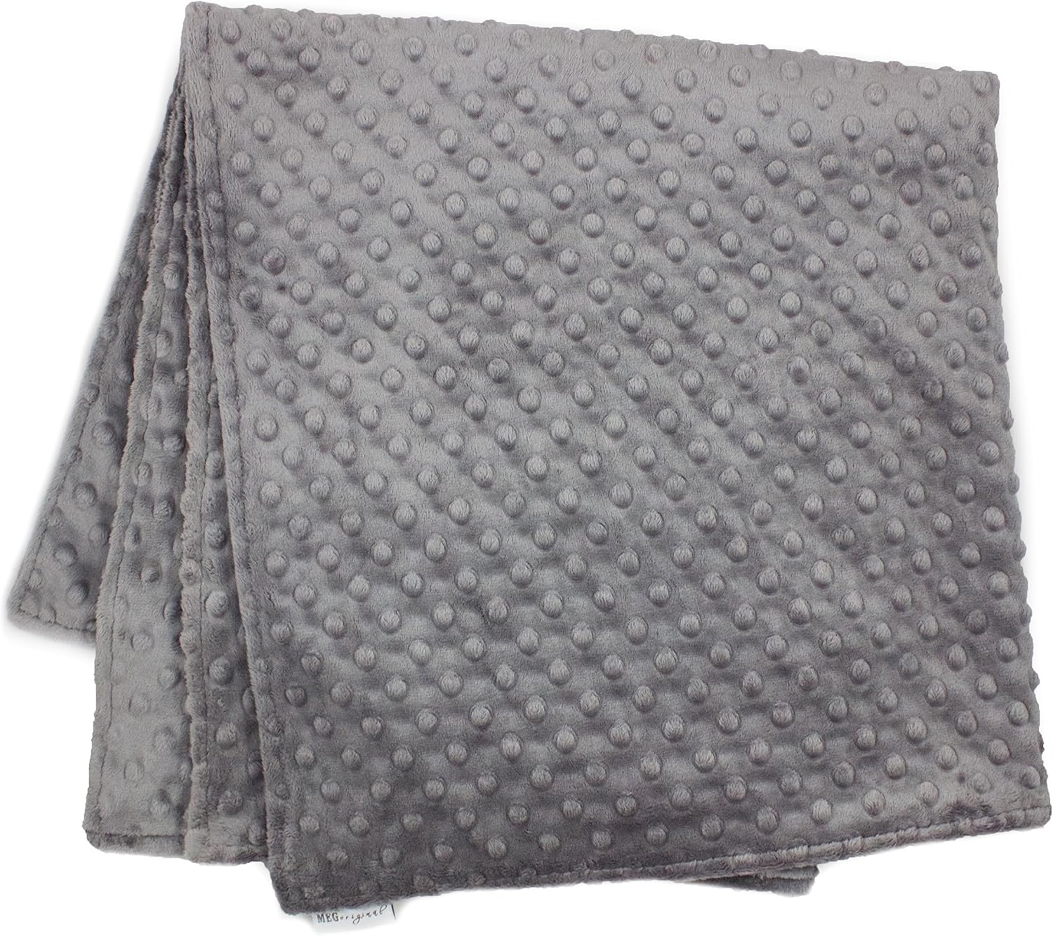 Charcoal Grey Minky Dot Baby Blanket 30x30
