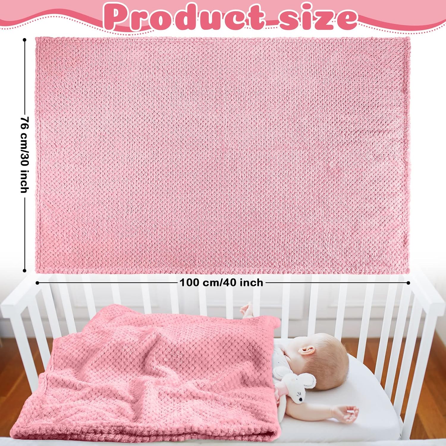 Reginary Fuzzy Blanket 4 Pack Pink Waffle Flannel 1