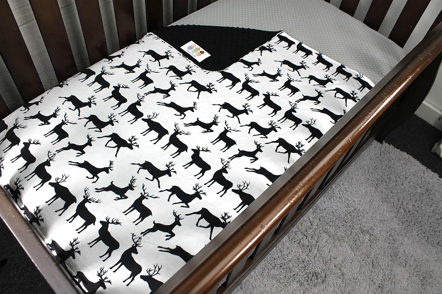 Top Tots Baby Blanket - Black Horned Animal Deer 1