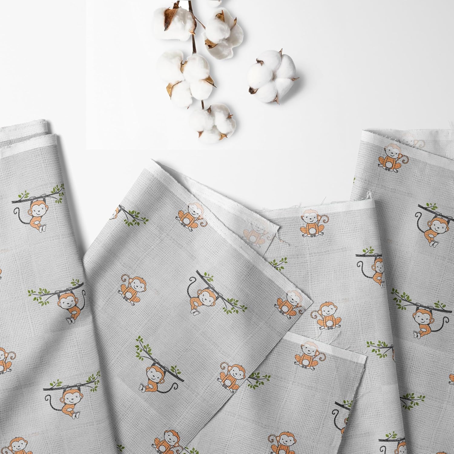 Bacati Muslin Happy Monkeys Sleeping Bag - Newborn BeigeGray 1