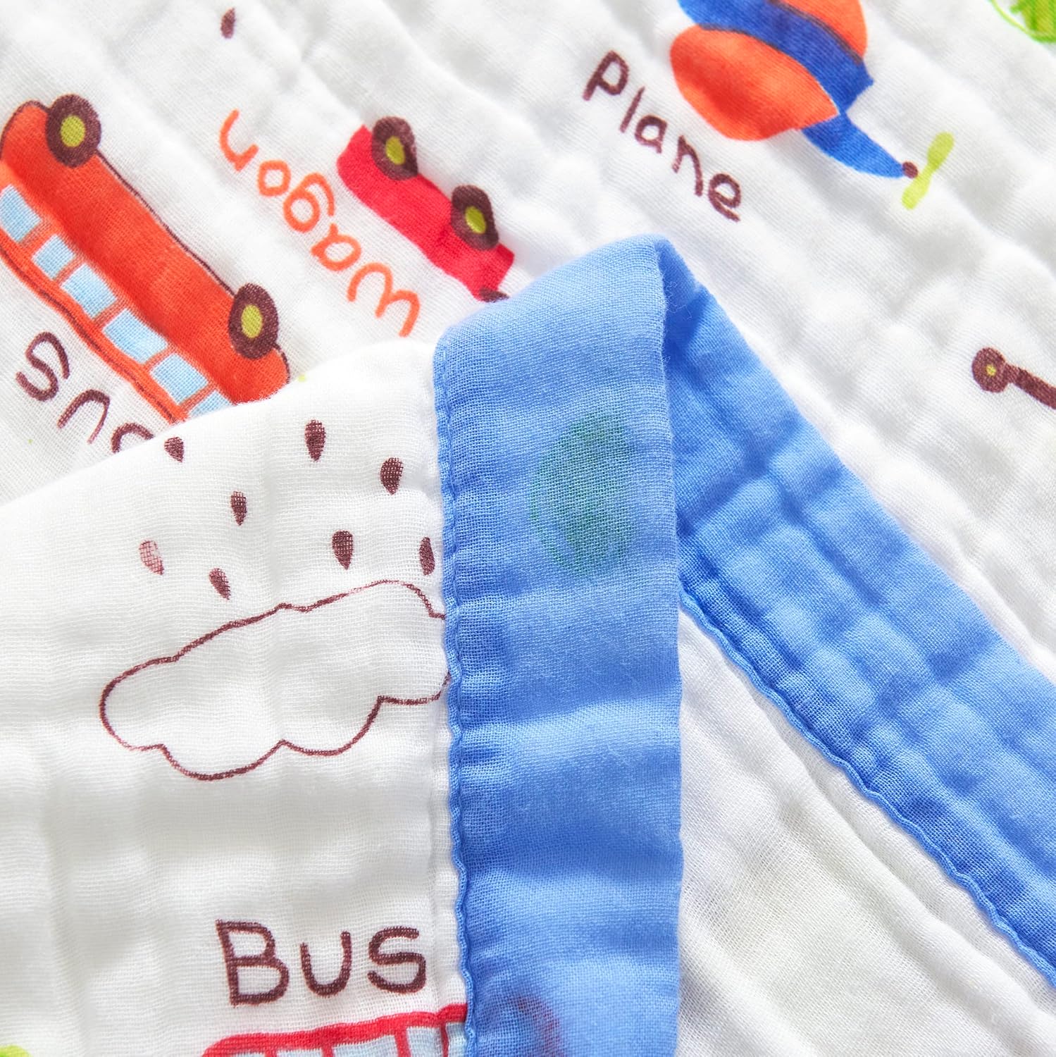 J-pinno Cars Muslin Blanket Reversible 6 Layer Baby Bed Blanket