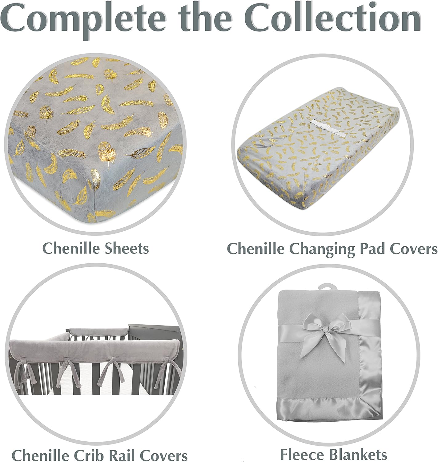 American Baby Company Fleece Blanket with Satin Trim Gray 30x40
