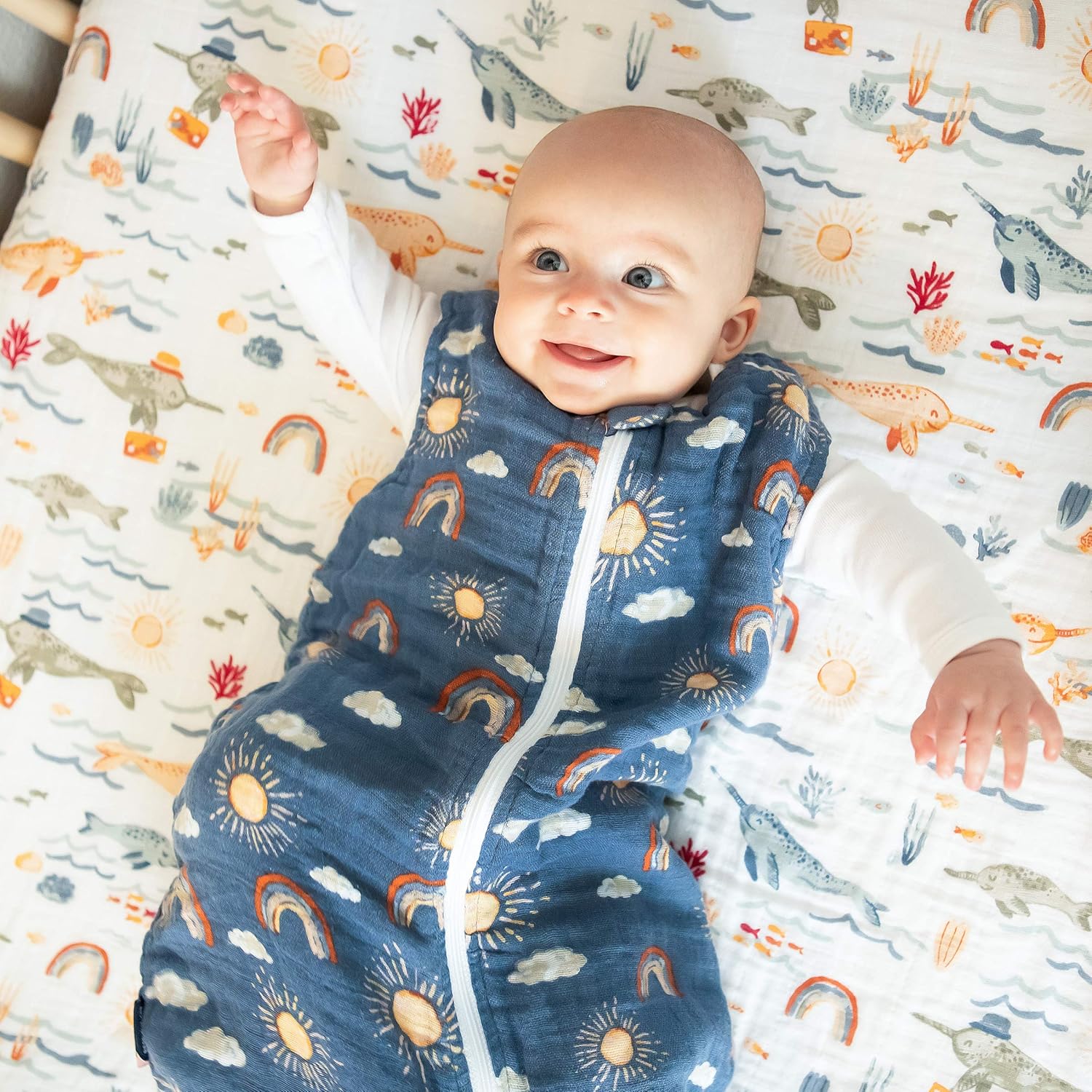 Bebe au Lait Classic Muslin Bedtime Sleeper for 6-12 Months