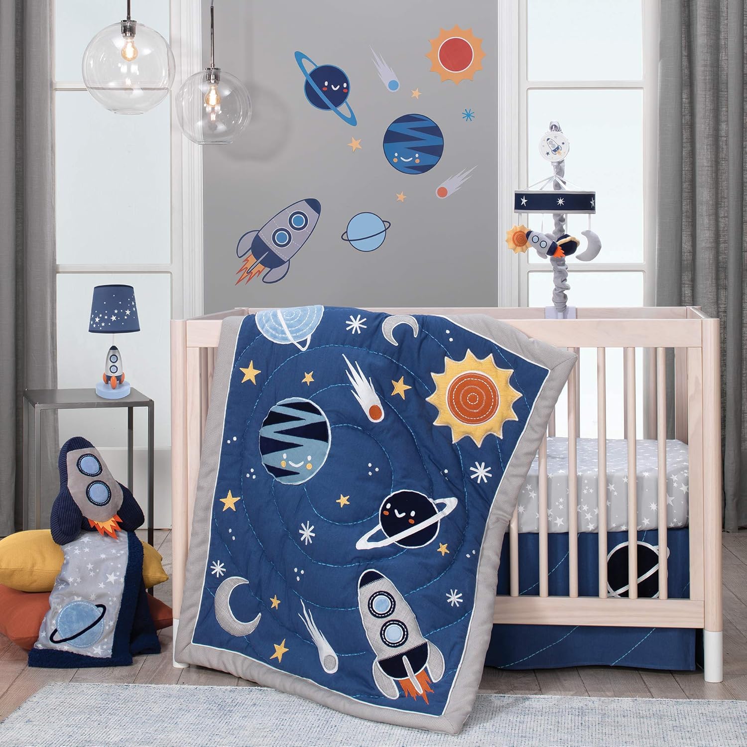 Lambs Ivy Milky Way Baby Blanket - Modern Celestial Design