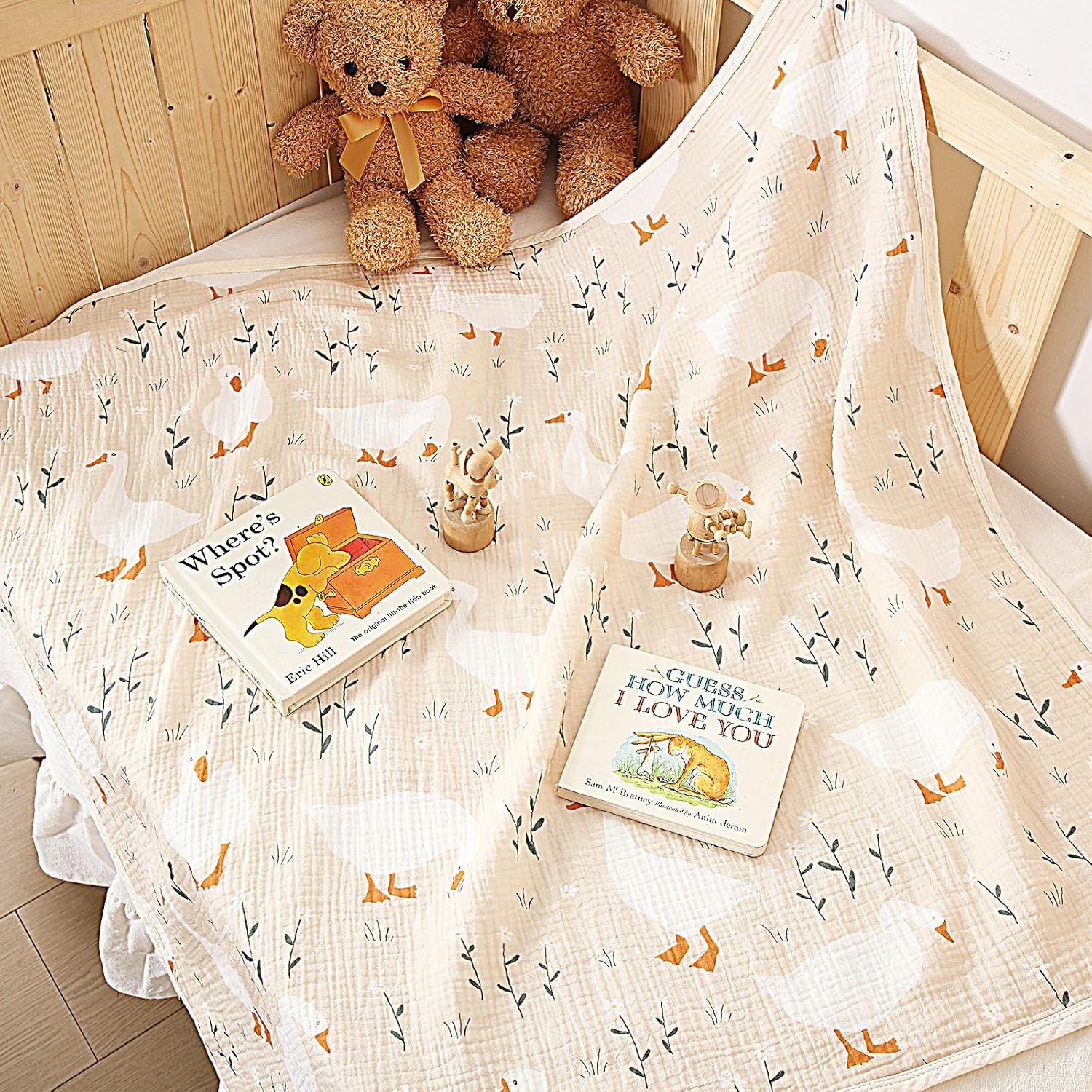 Breling Silly Goose Muslin Baby Blanket 40x36 Inch