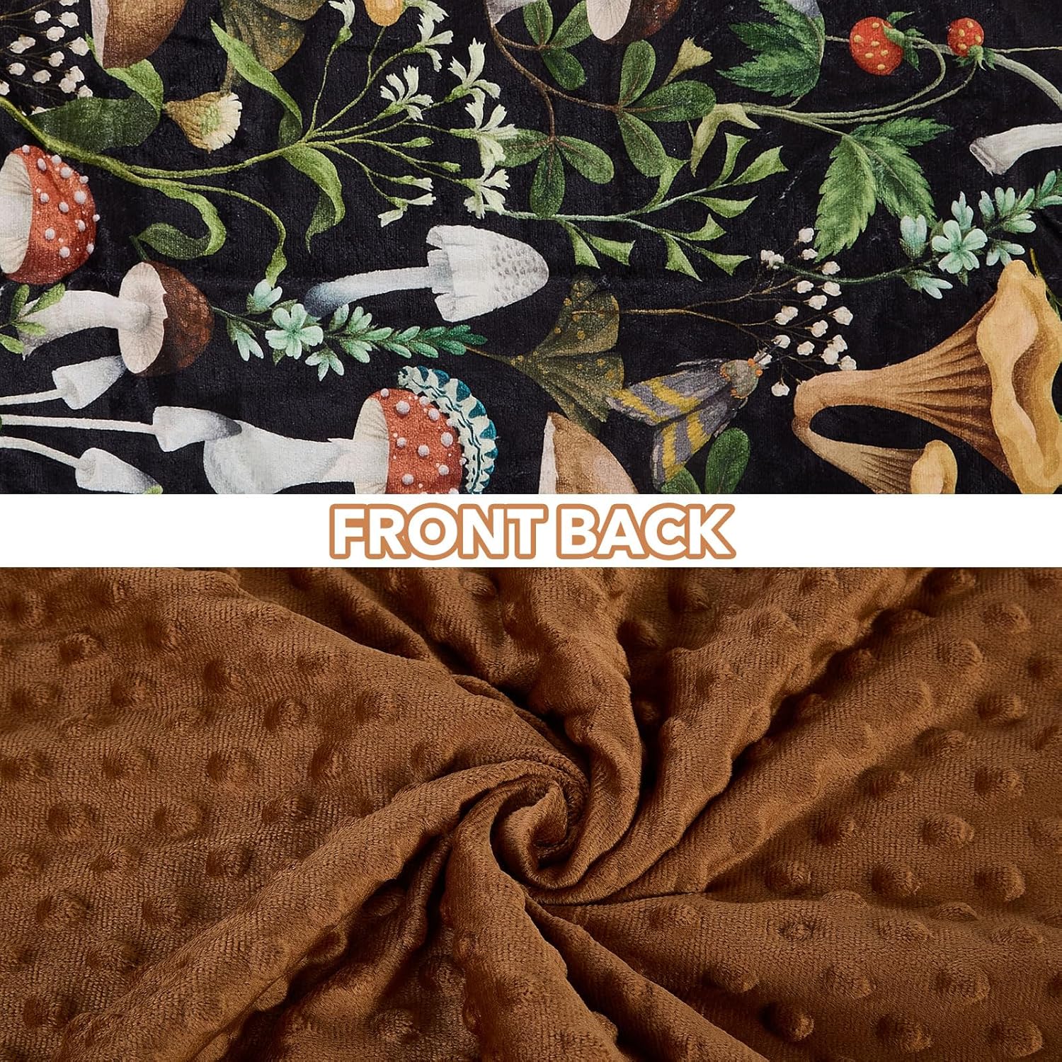 DCOOLGO Mushroom Baby Blanket - Soft Fleece Double Layer 265x40 Inches