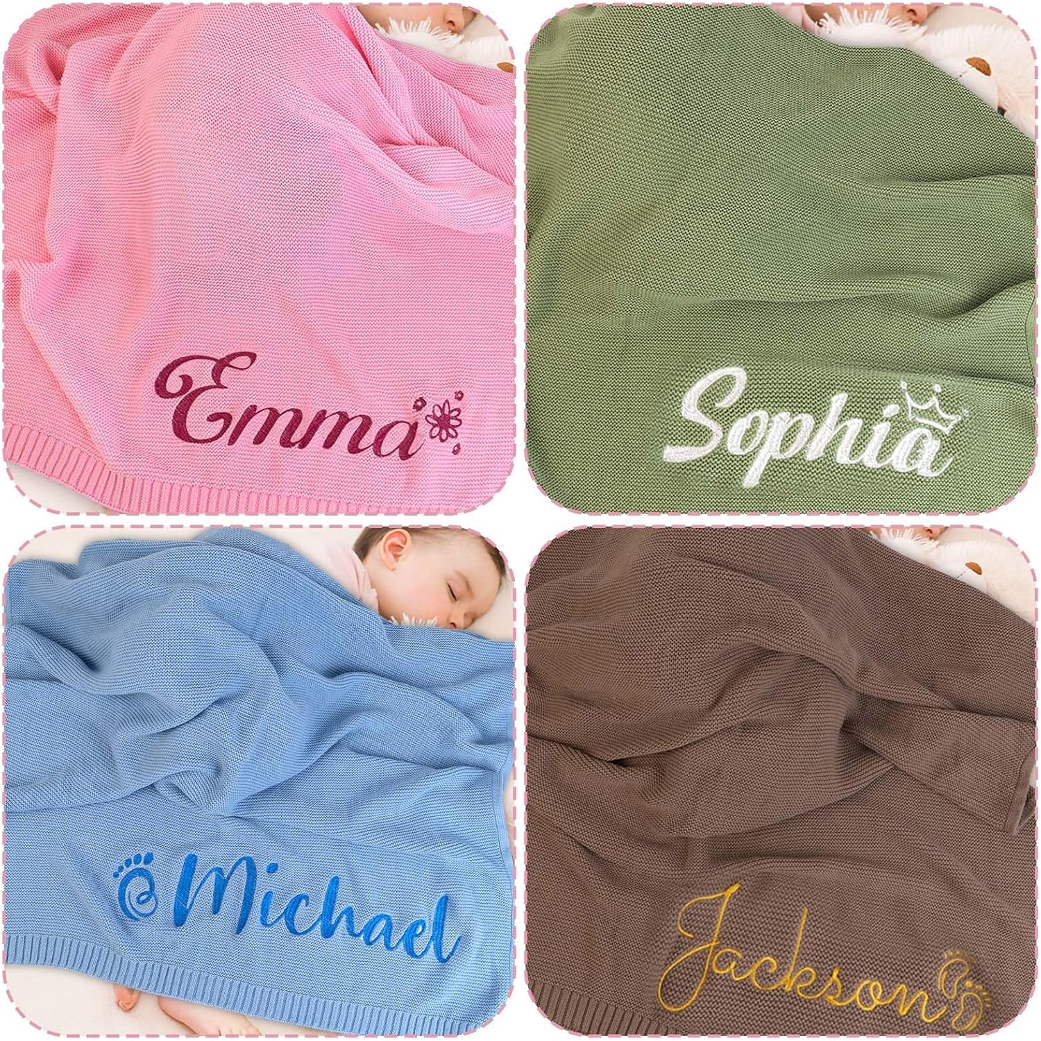 Greatabox Personalized Baby Blanket with Name 30x40in