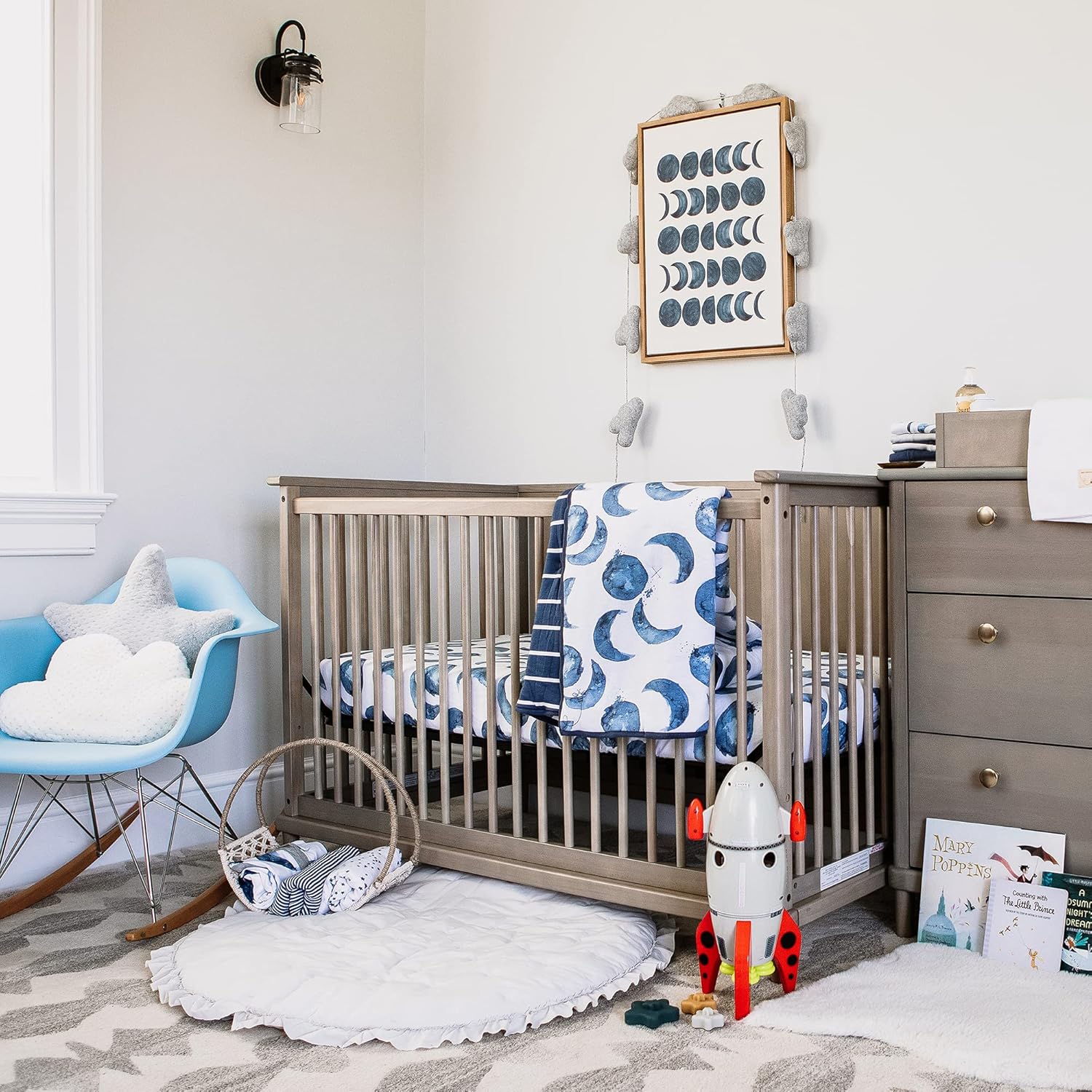 Burts Bees Baby Reversible Blanket for Nursery and Stroller