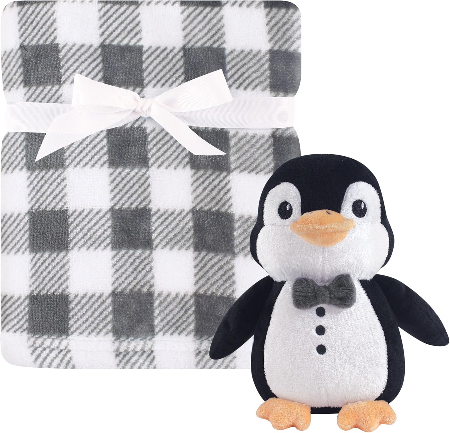 Hudson Baby Unisex Plush Blanket with Mr Penguin Toy