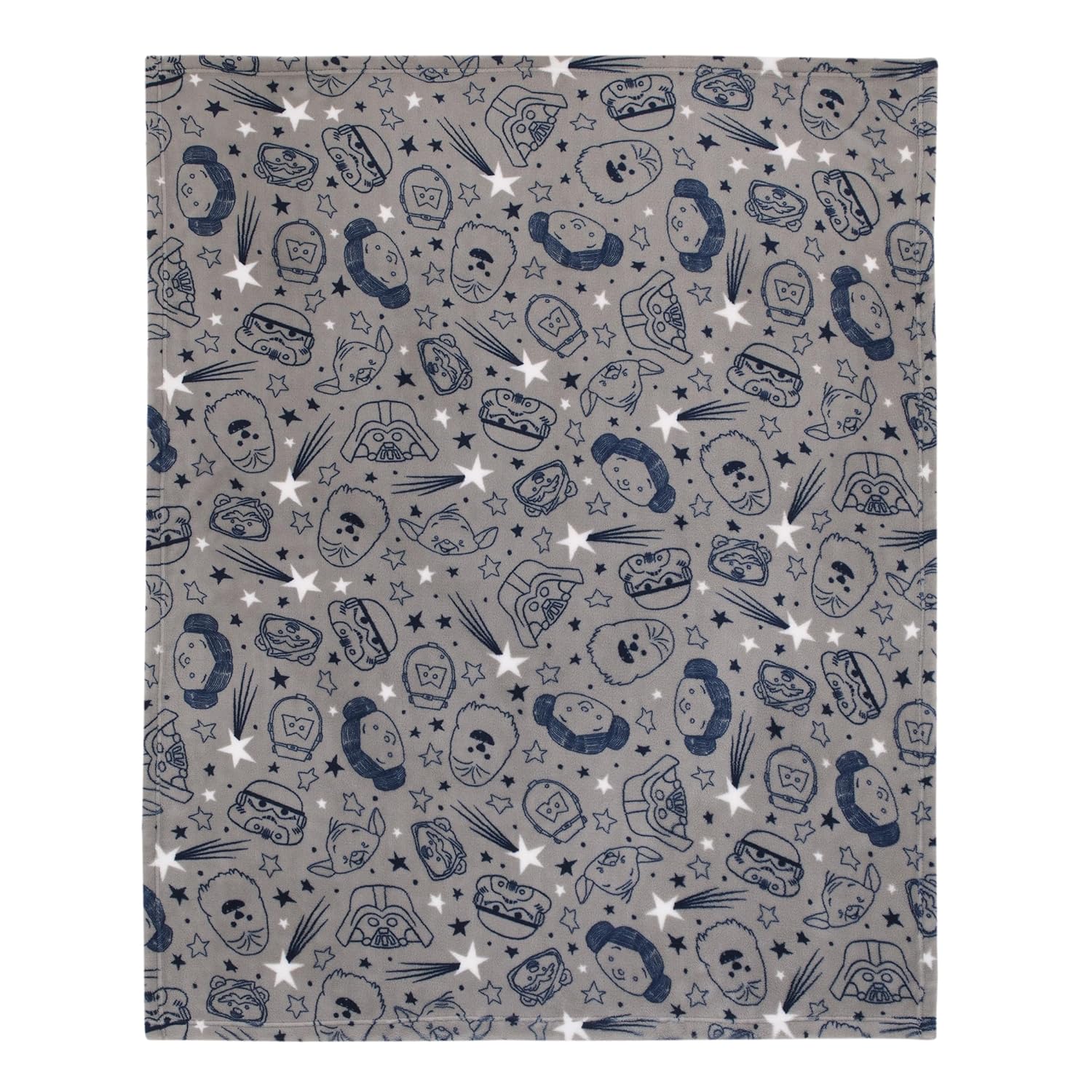 NoJo Star Wars Galaxy Toddler Blanket Navy and Gray 1