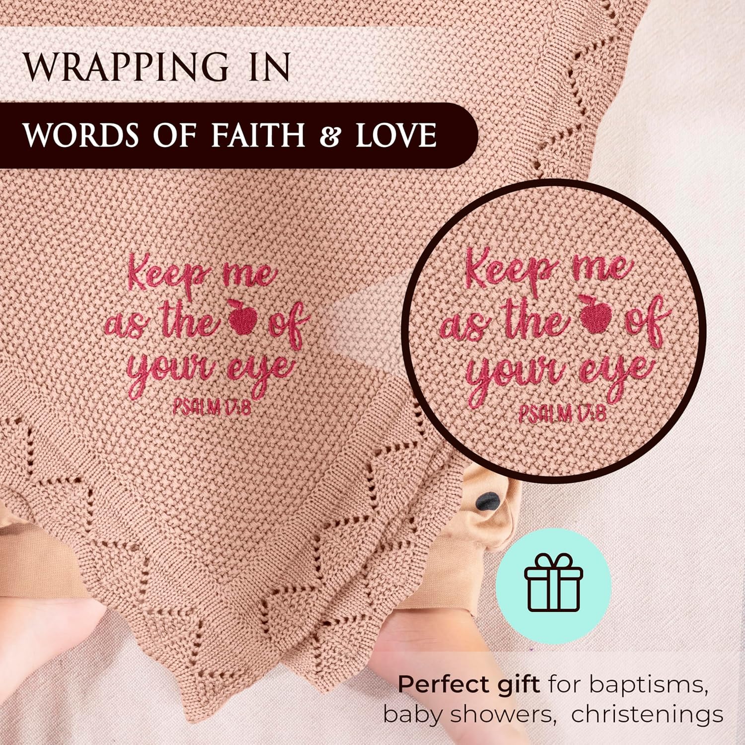 Tranquil Kiddo Baby Blanket with Bible Verse
