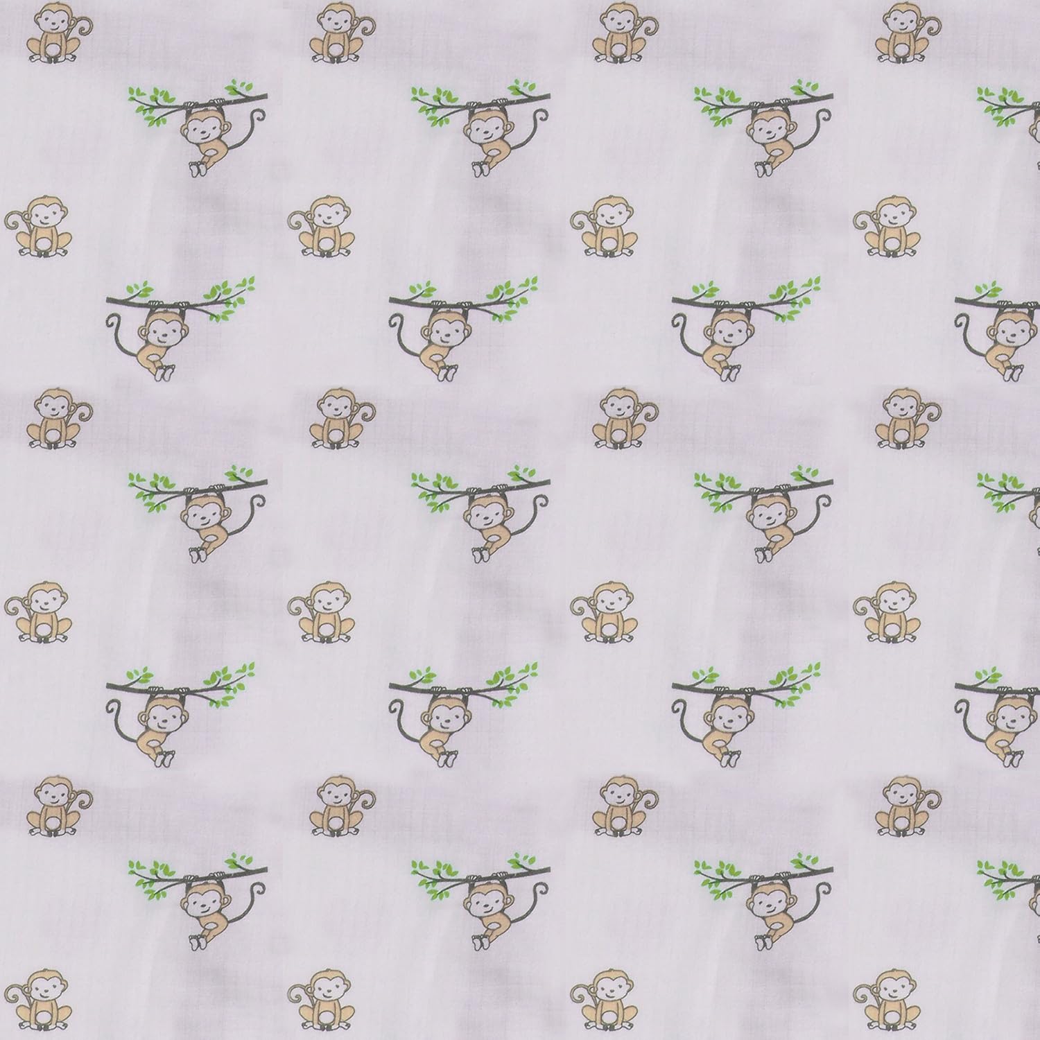 Bacati Muslin Happy Monkeys Sleeping Bag - Newborn BeigeGray 1