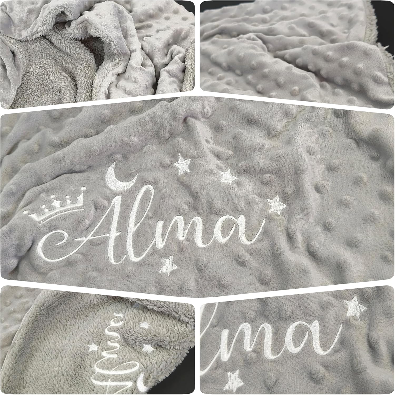Personalized Baby Blanket with Name - Soft Minky Fleece Crib Blanket