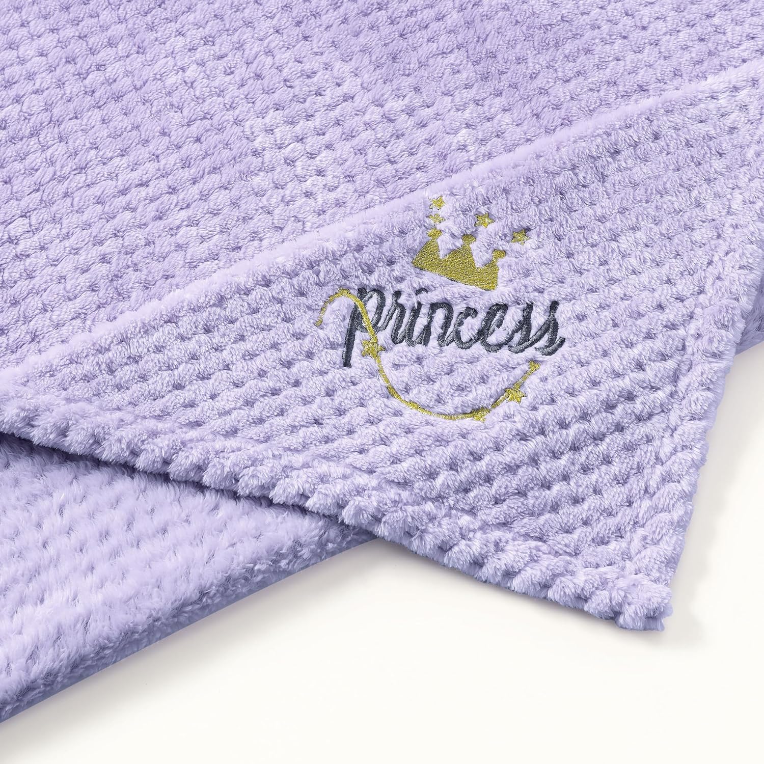 CREVENT 30X40 Fluffy Warm Baby Blanket for Girls - Purple Crown