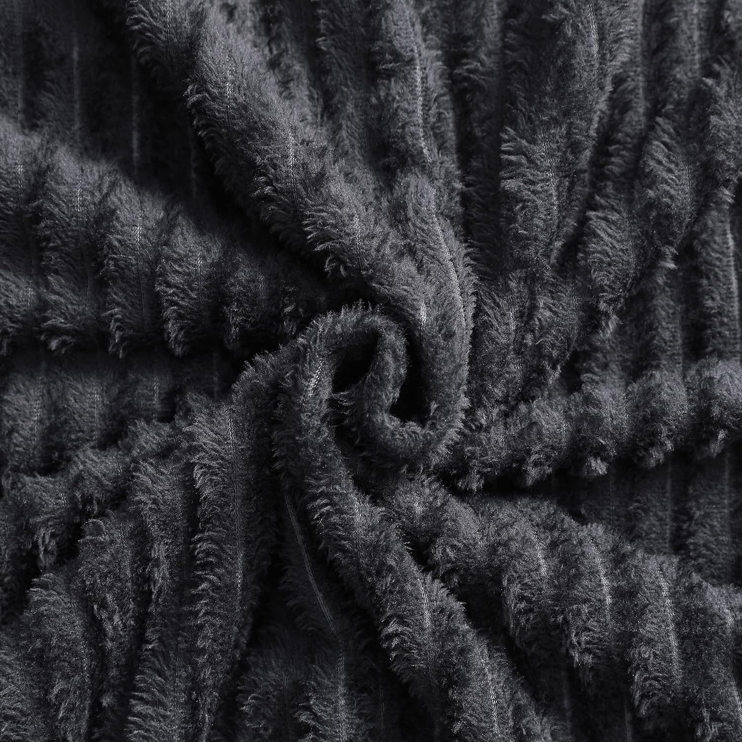 NTBAY Plush Flannel Toddler Blanket with Stripes 30x40 Inches Black