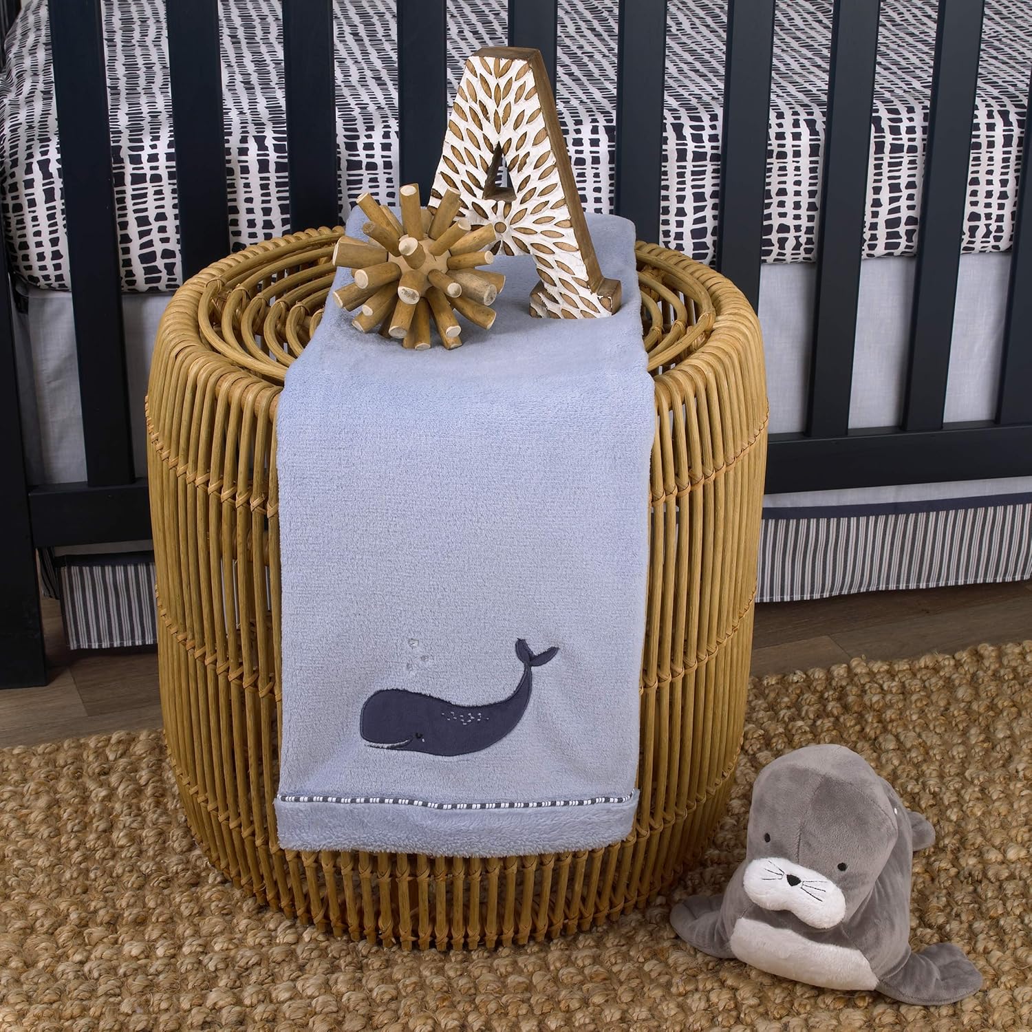 NoJo Seas The Day Blue Whale Baby Blanket