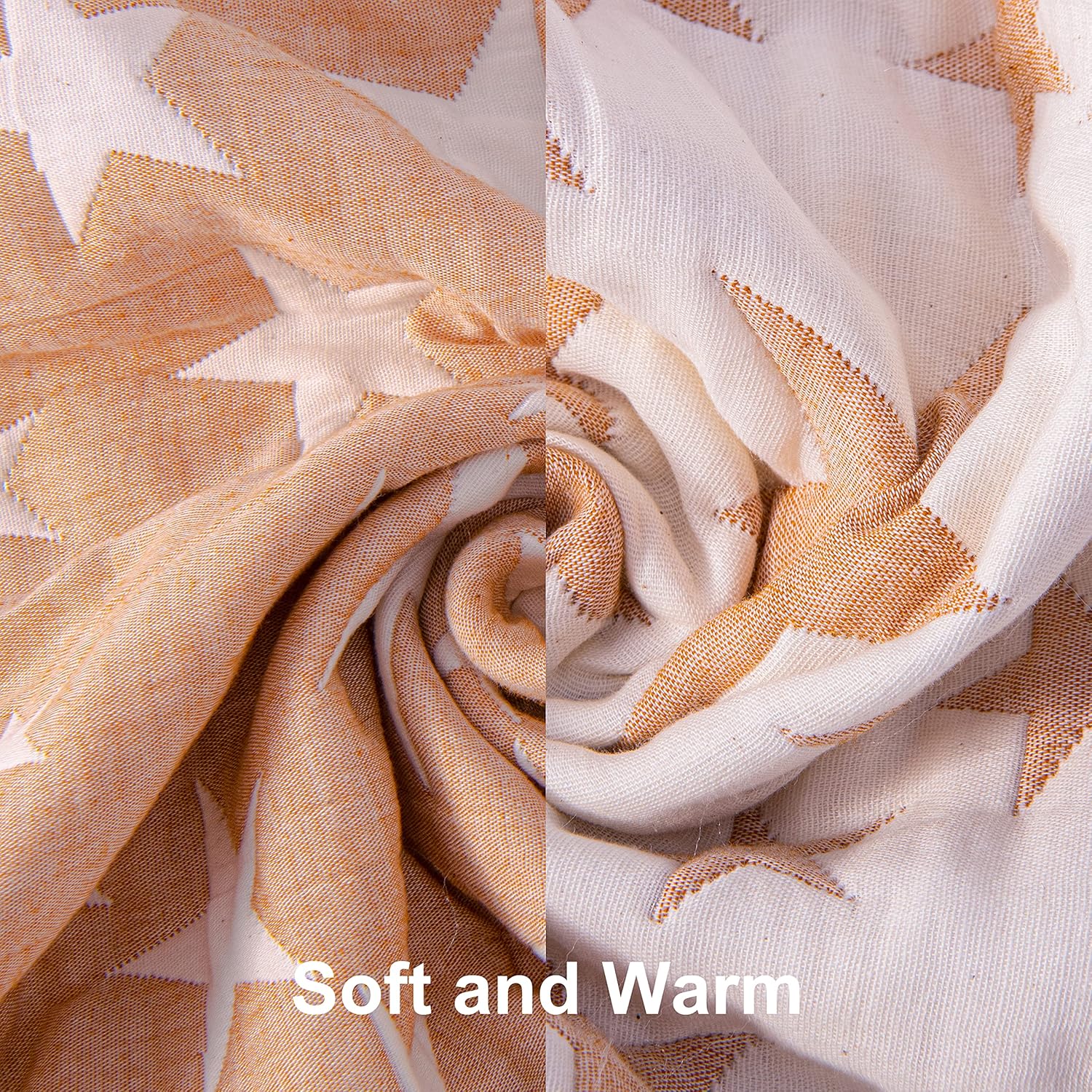 NTBAY 3 Layer Toddler Blanket - Pale Orange Star
