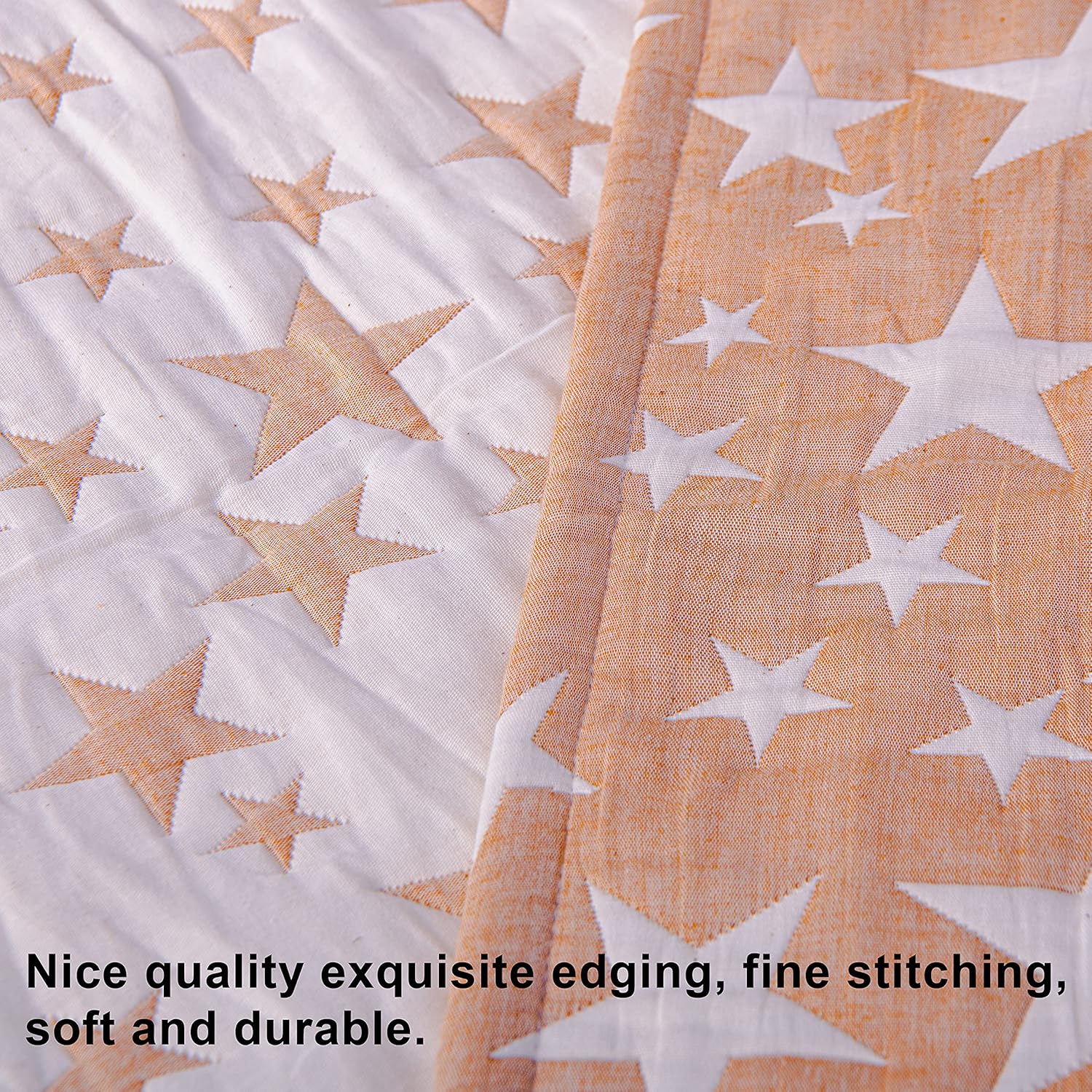 NTBAY 3 Layer Toddler Blanket - Pale Orange Star